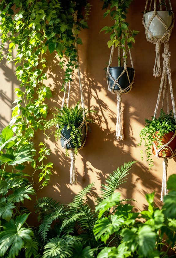 boho inspired plant hangers