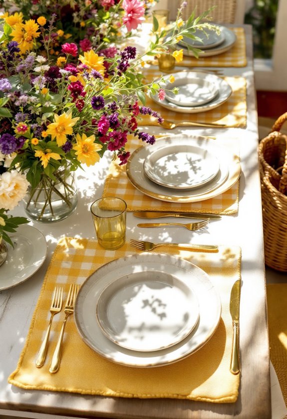 bold gingham print placemats