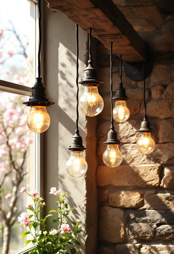 charming rustic hanging lights