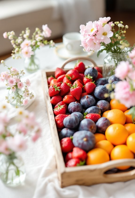 colorful arrangements of fruits