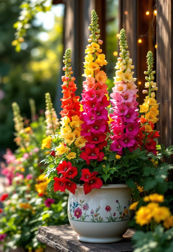 colorful blooming garden flowers