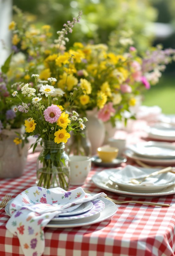 colorful checkered table covers