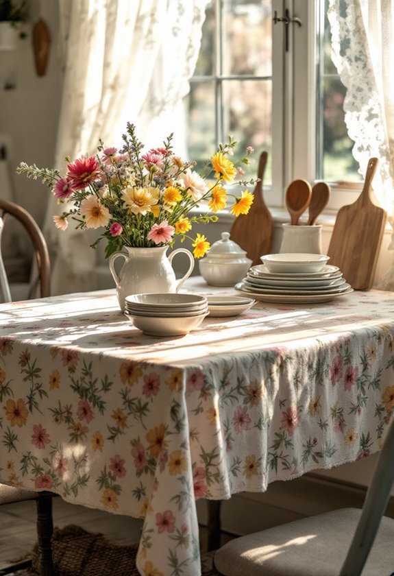 colorful floral design tablecloths