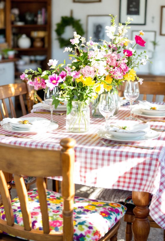 colorful floral seat cushions