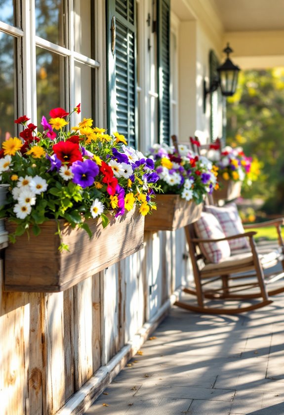 decorative floral railing boxes