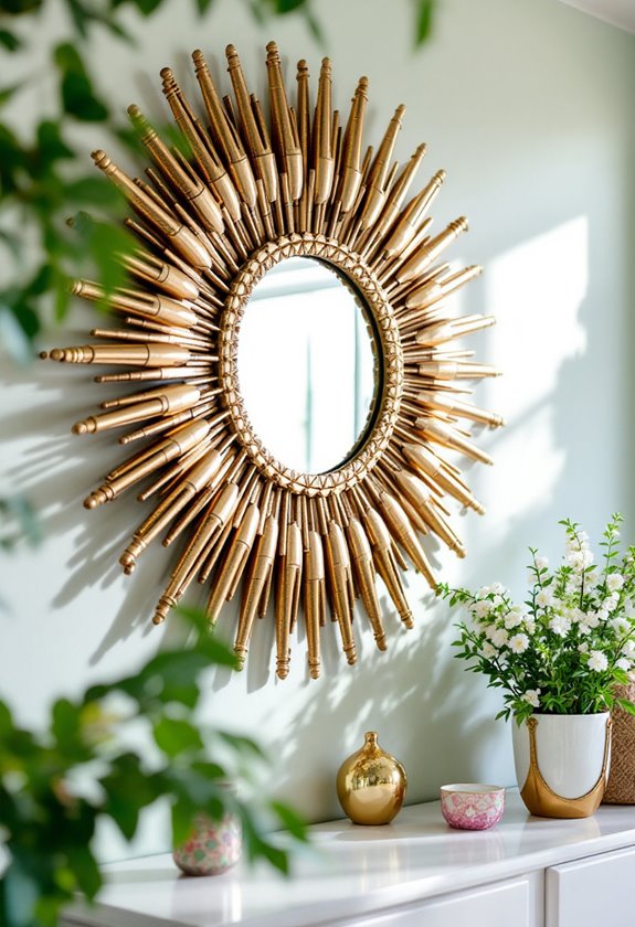 decorative radiant wall mirror