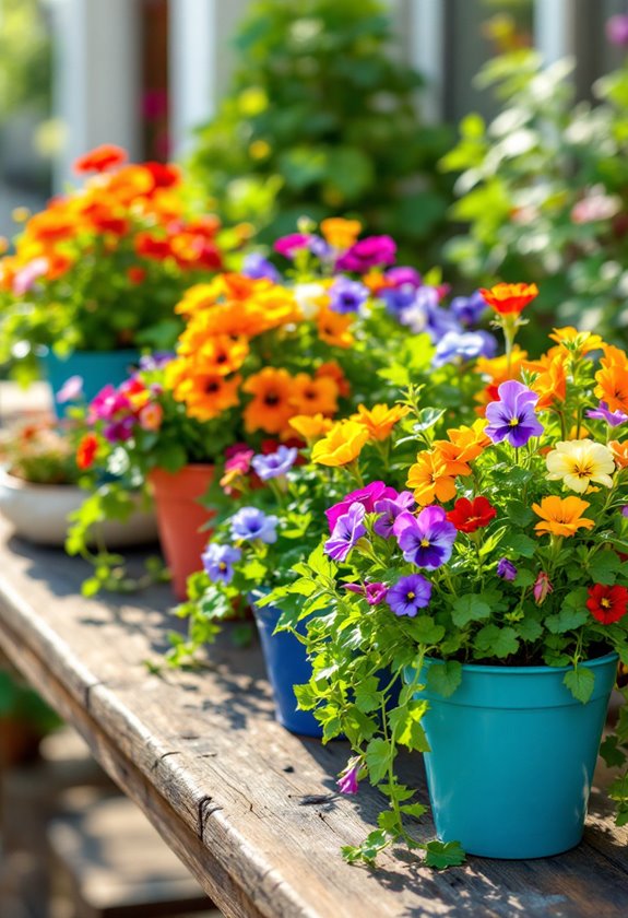 edible blooms in pots