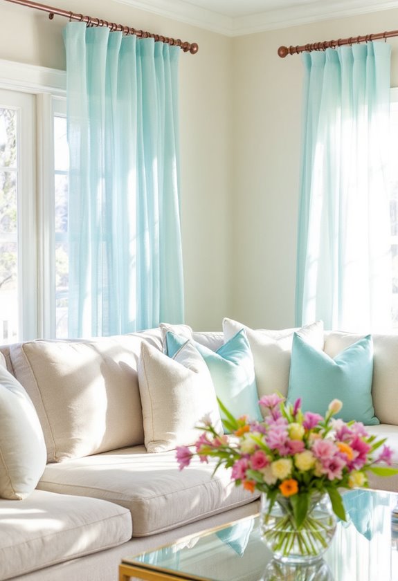 elegant aquamarine curtain panels