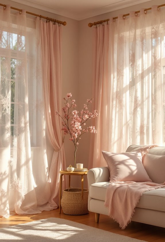 elegant rose quartz curtains