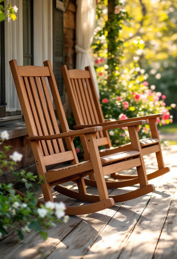 elegant teak rocking chair