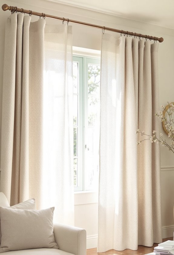 elegant textured beige drapes