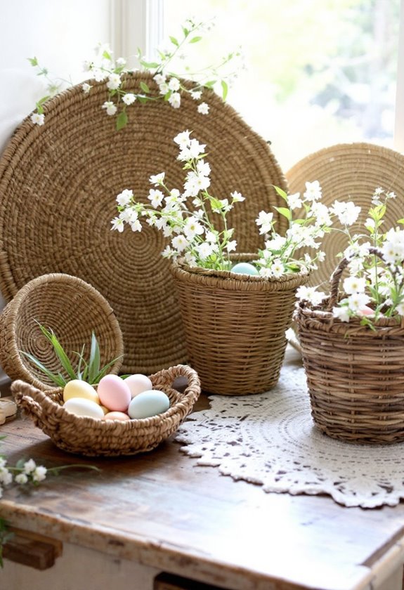 handcrafted woven storage baskets