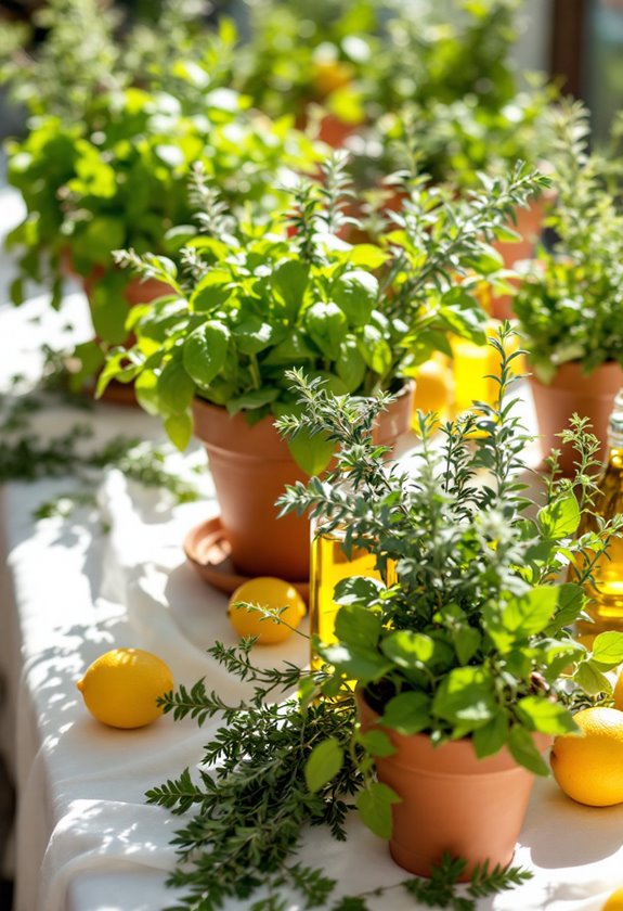 herb centerpieces for events