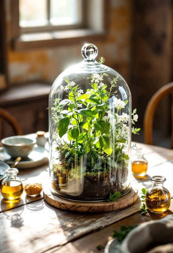 herb filled decorative centerpiece