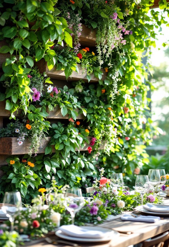 herb filled vertical centerpiece