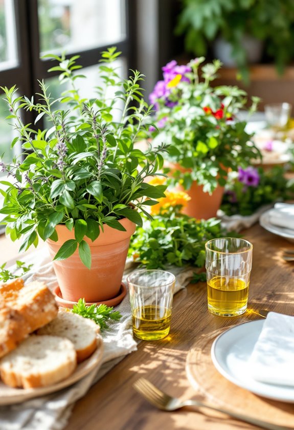 herbs and vegetables arrangement