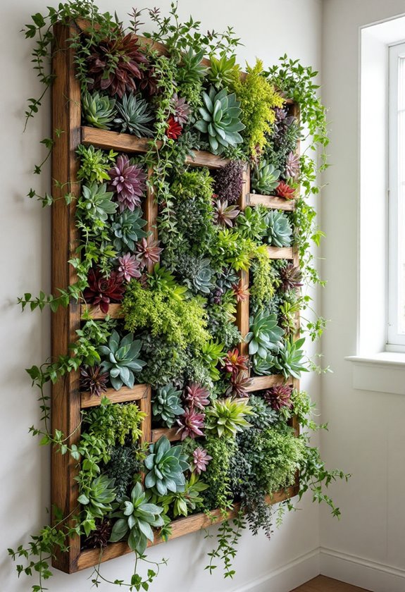 low maintenance succulent wall