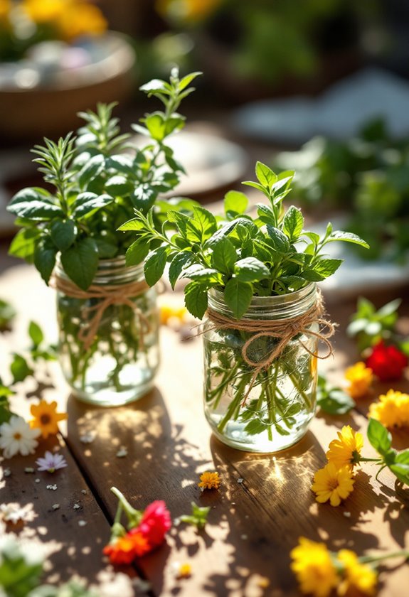 mason jars herb garden