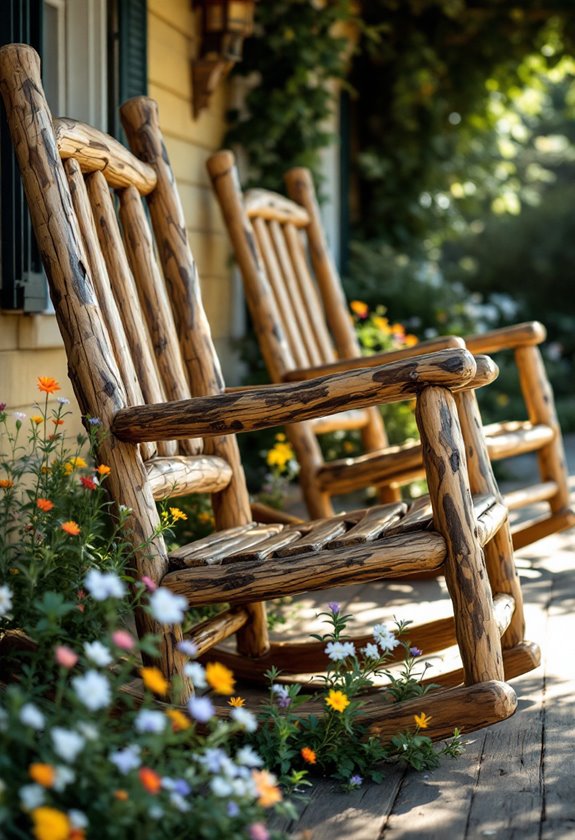 natural wooden rocking chair