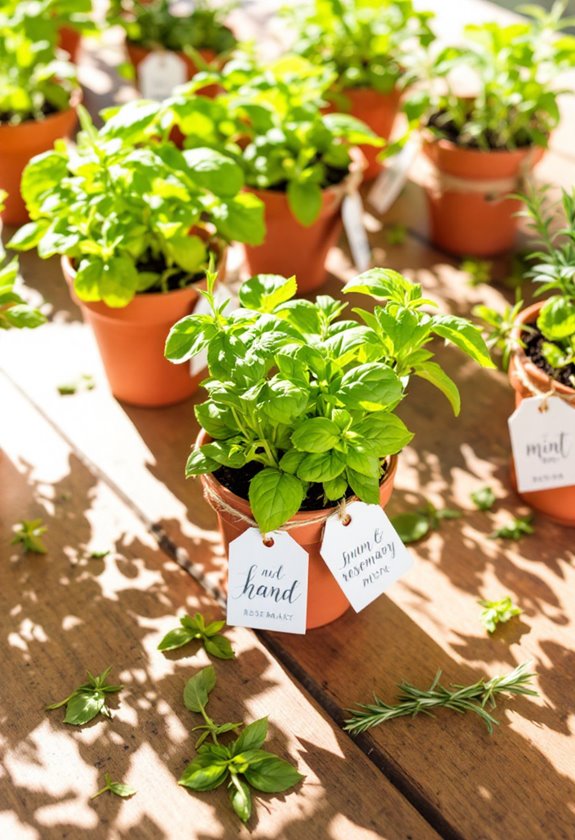 personalized mini herb pots