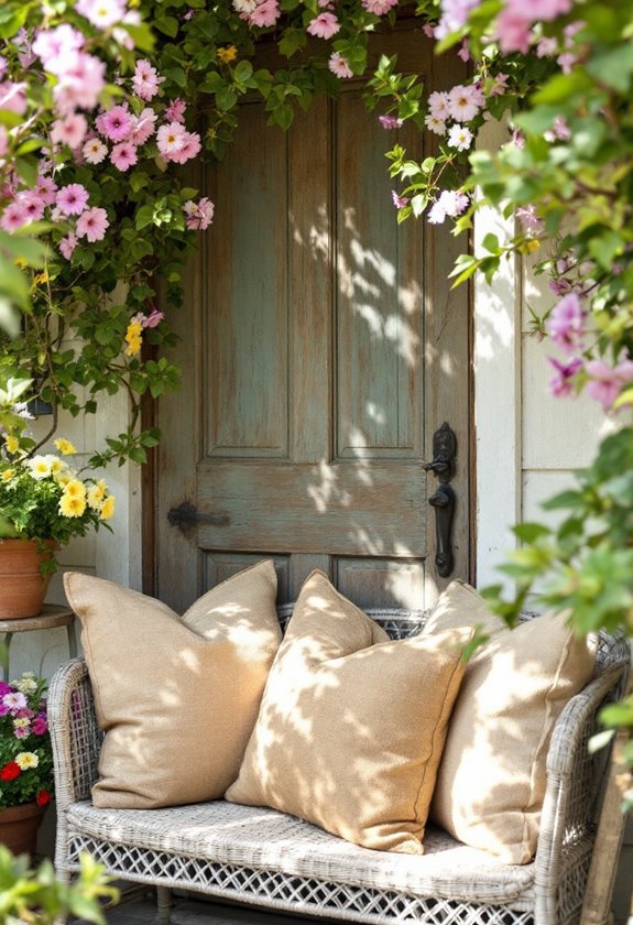 rustic burlap decorative cushions