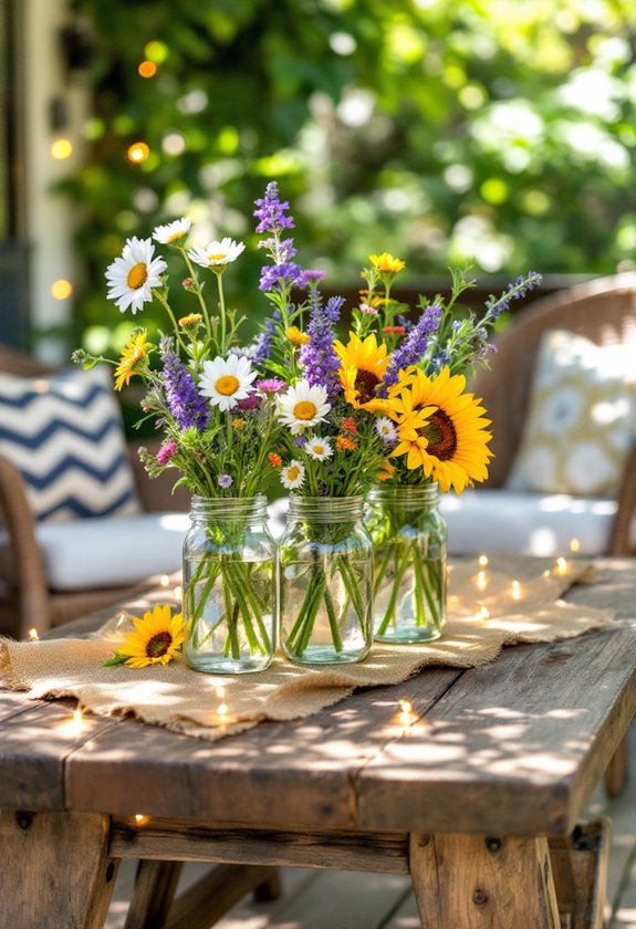 rustic decor with flowers