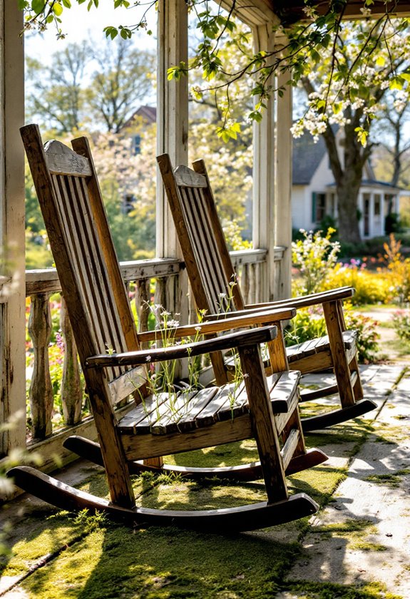 rustic spring rocking chairs