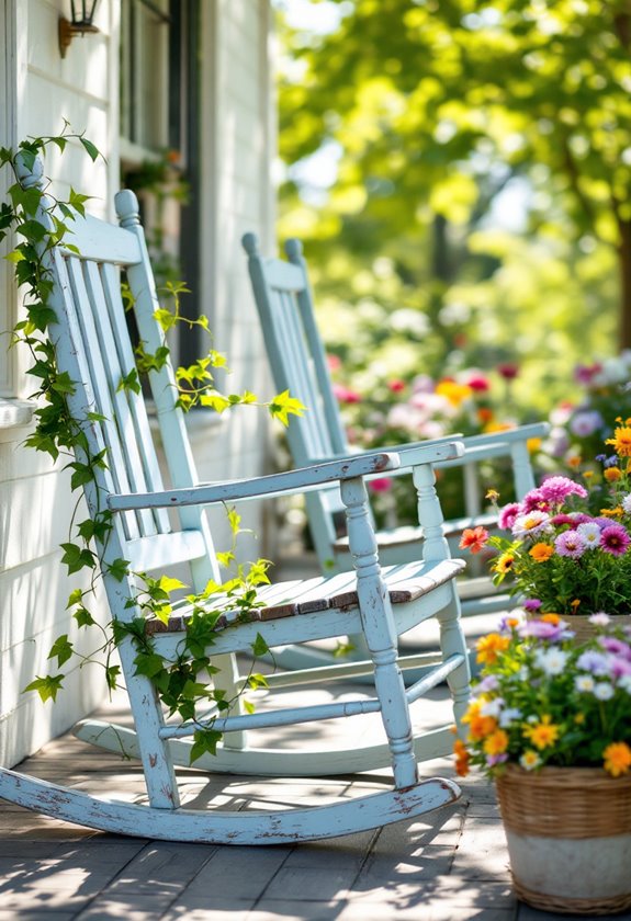 rustic wooden rocking chair