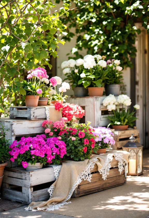 rustic wooden storage boxes