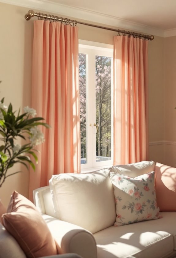 sheer light coral panels