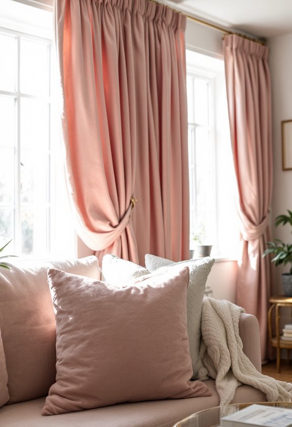 soft blush pink curtains