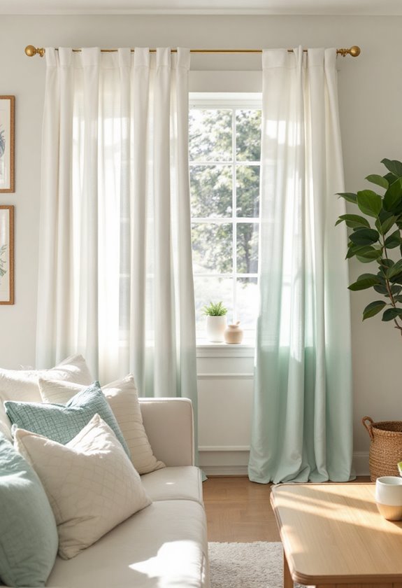 soft gradient green drapes