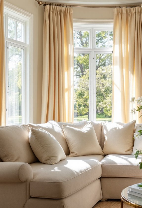 soft yellow grommet curtains