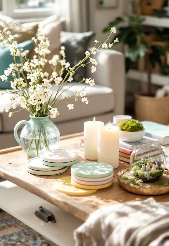 spring coffee table decor