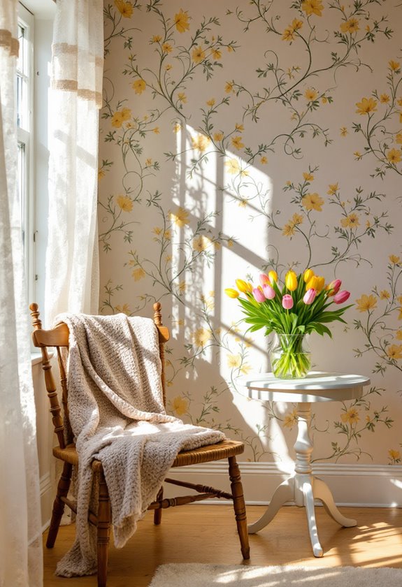 spring inspired cottage wallpaper designs