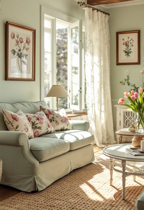 spring inspired living room decor