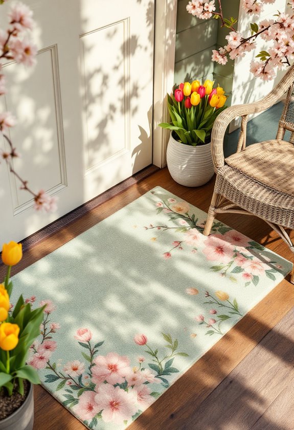 spring inspired welcome mats