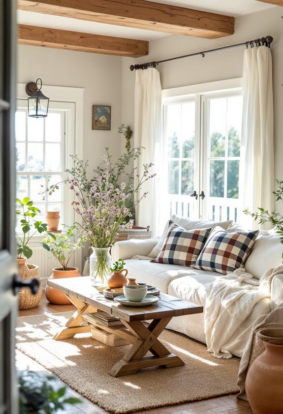 spring rustic living room