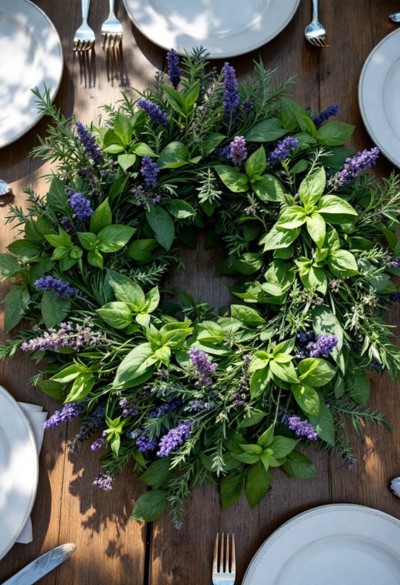 tabletop herb decoration wreath