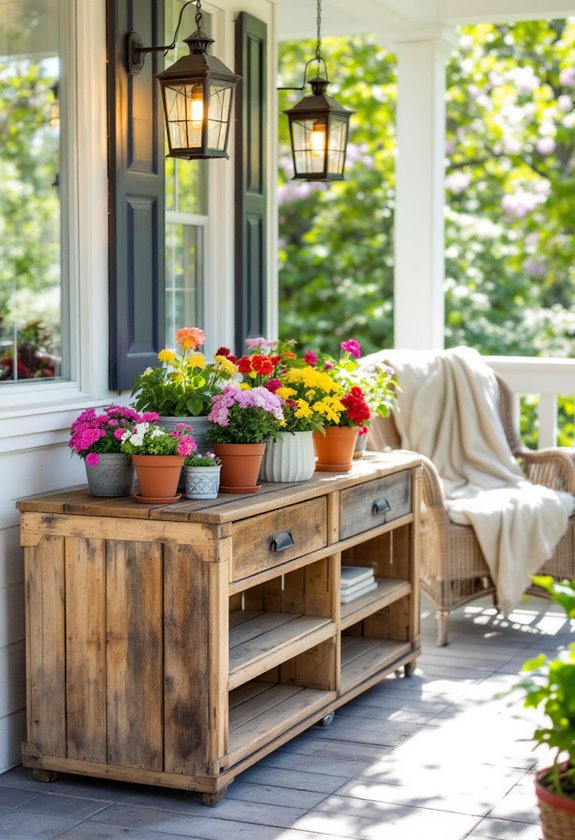 upcycled wooden crate tables