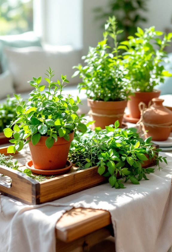 vibrant arrangements of herbs