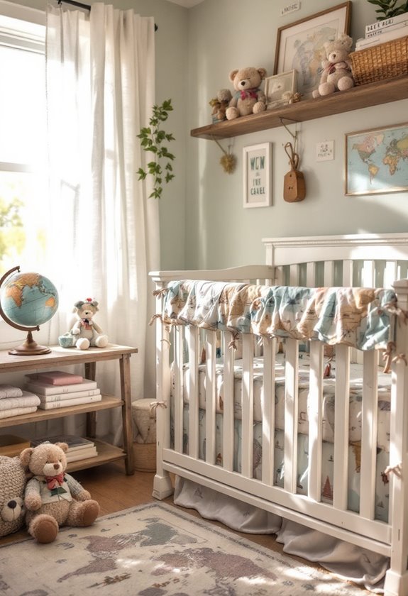 world map nursery bedding