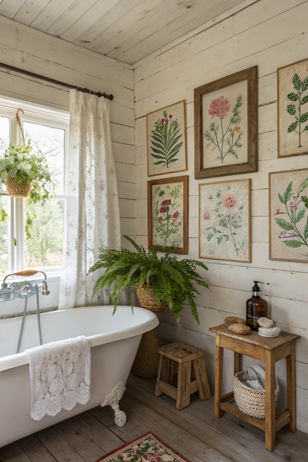 botanical art decor bathroom