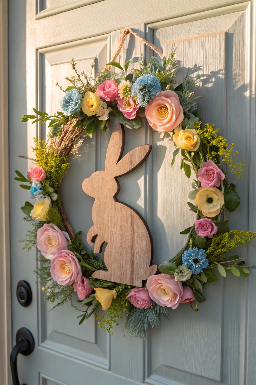 bunny silhouette decorative wreath