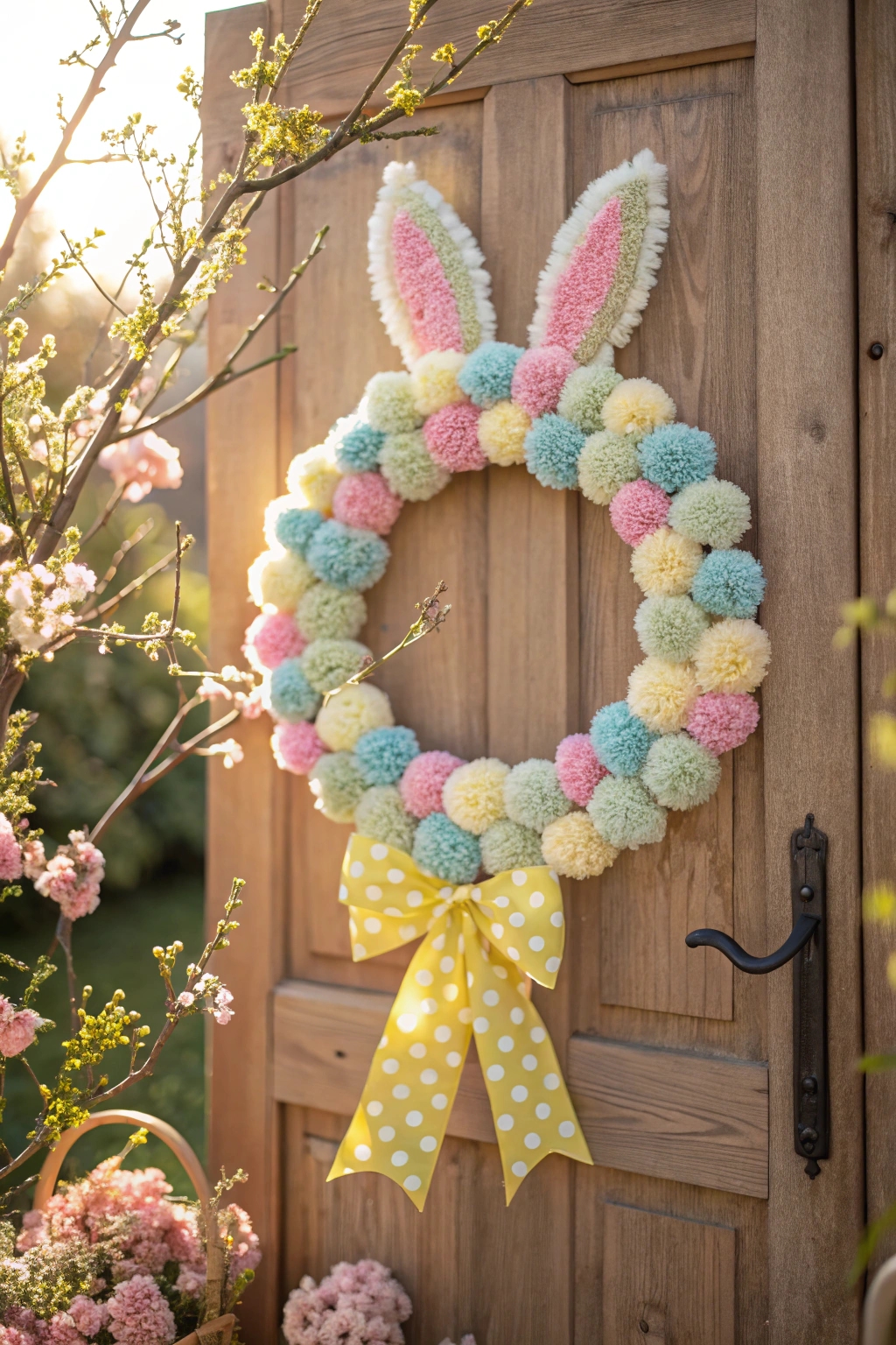 bunny themed decorative wreath project