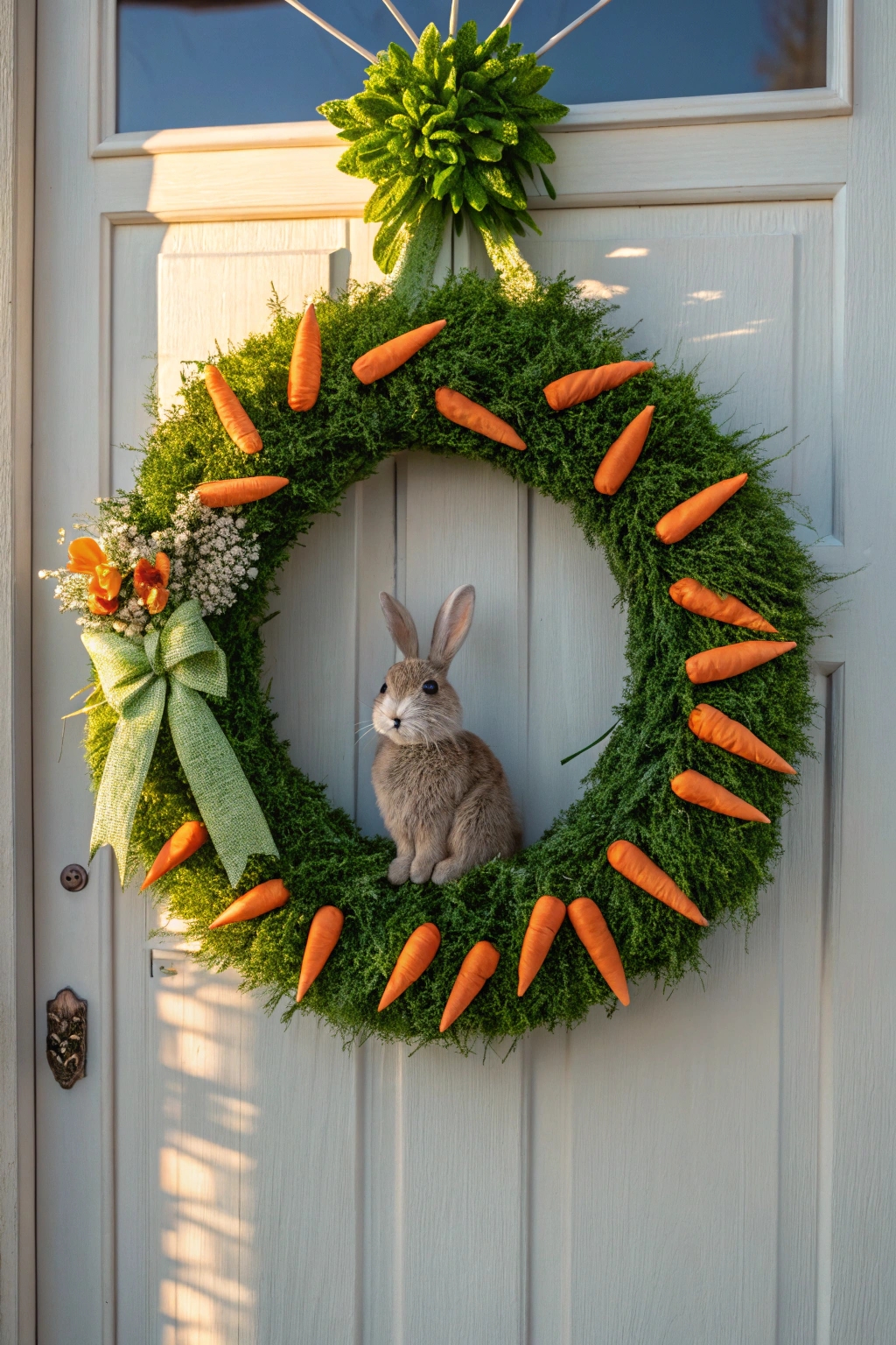 bunny wreath with carrots