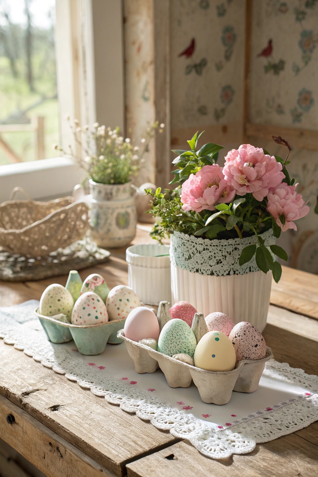 charming retro egg displays