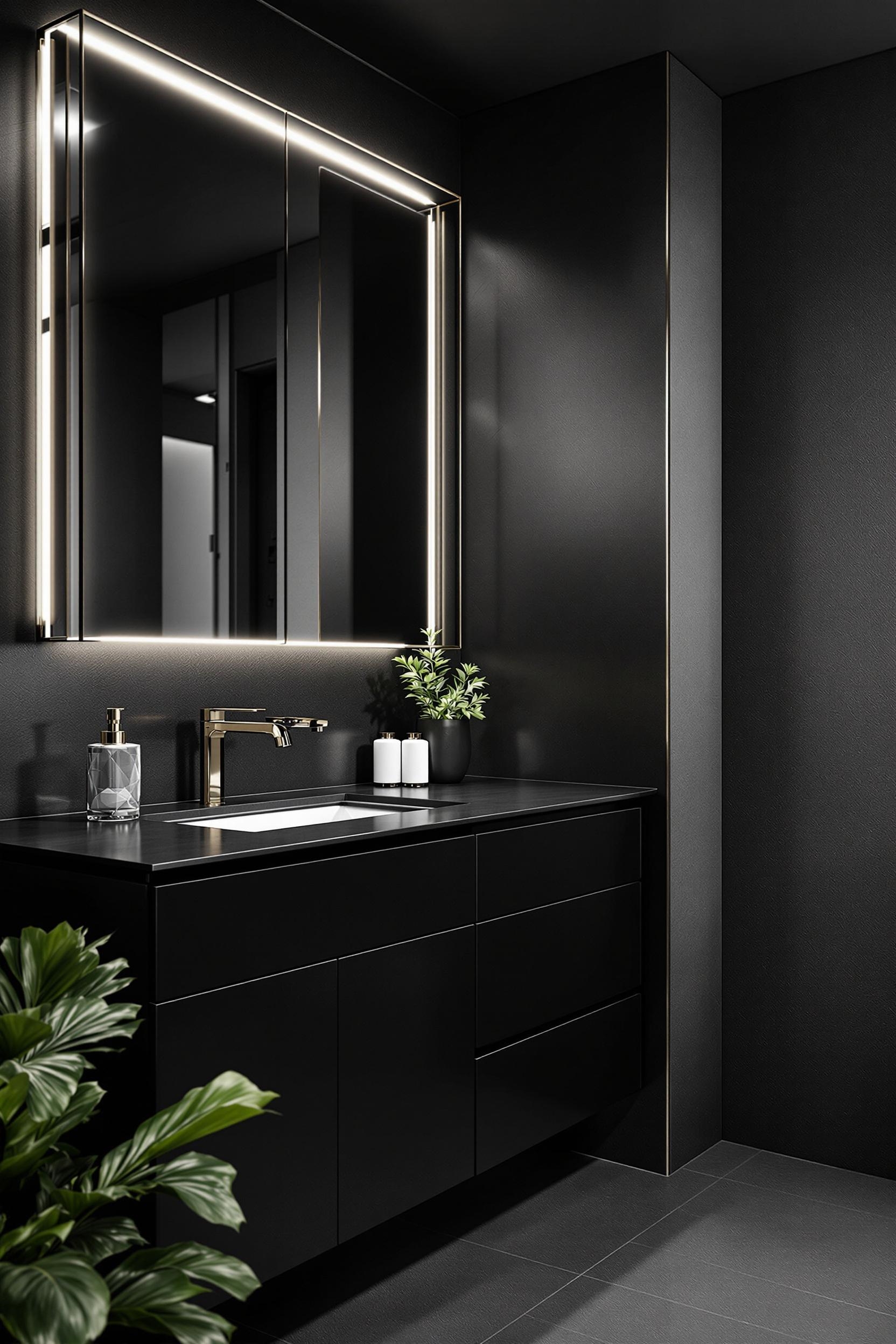 chic black cabinet design