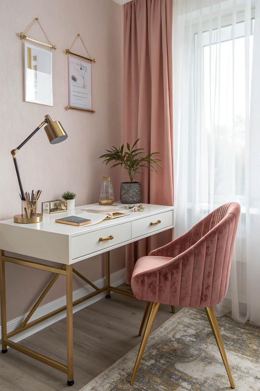 chic desk vanity combination