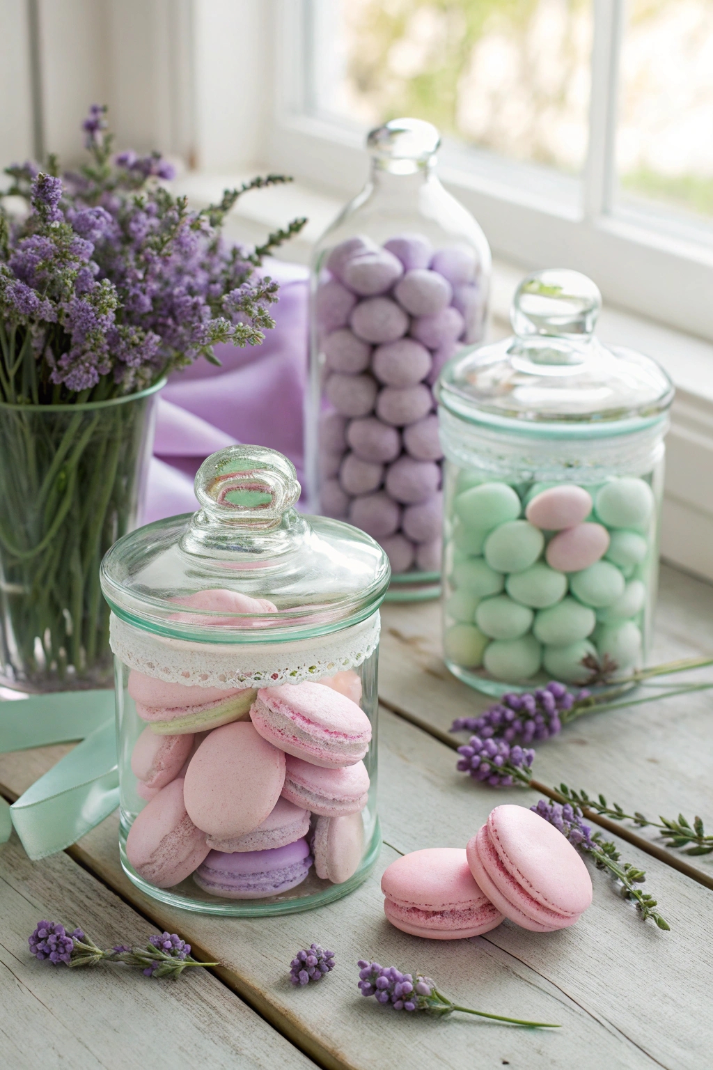 colorful candy filled jars